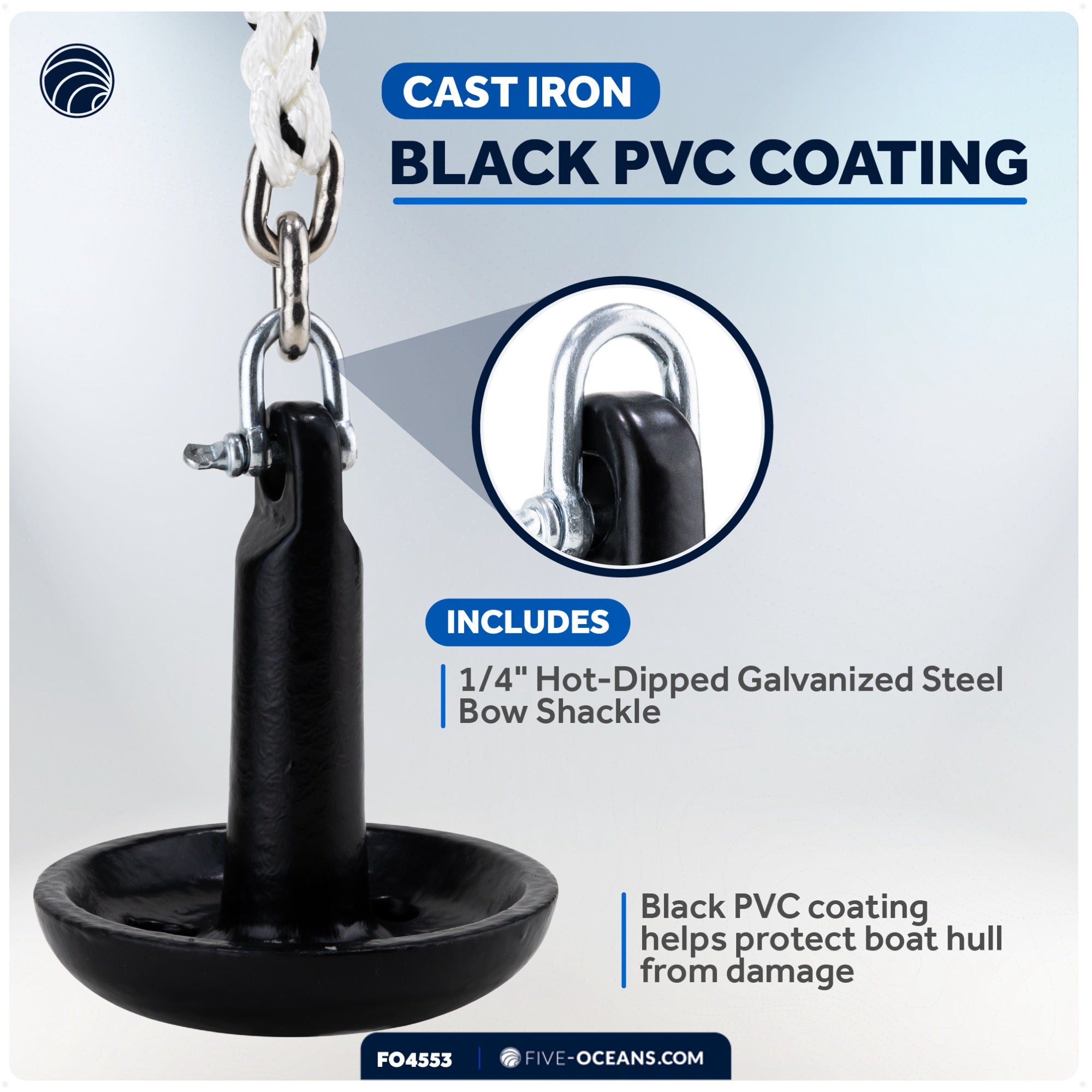 Black Mushroom Anchor, 5 lb - FO4553 - Five Oceans