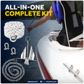 12 Lb Boat Fluke Anchor Kit, Slip Ring Shank, Hot Dipped Galvanized, Rope, Chain and Shackle - FO4558-4577 - Five Oceans