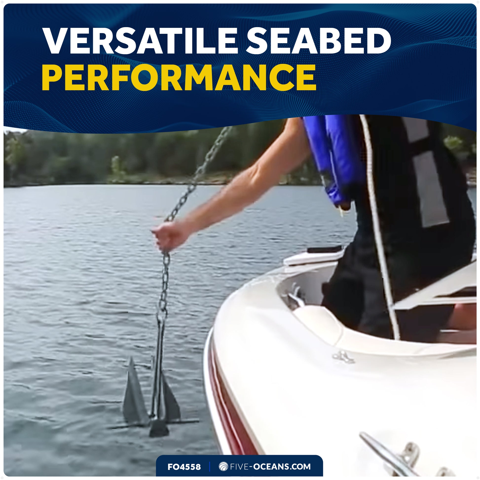 12 Lb. Slip-Ring Fluke Anchor, Galvanized Steel - FO4558 - Five Oceans