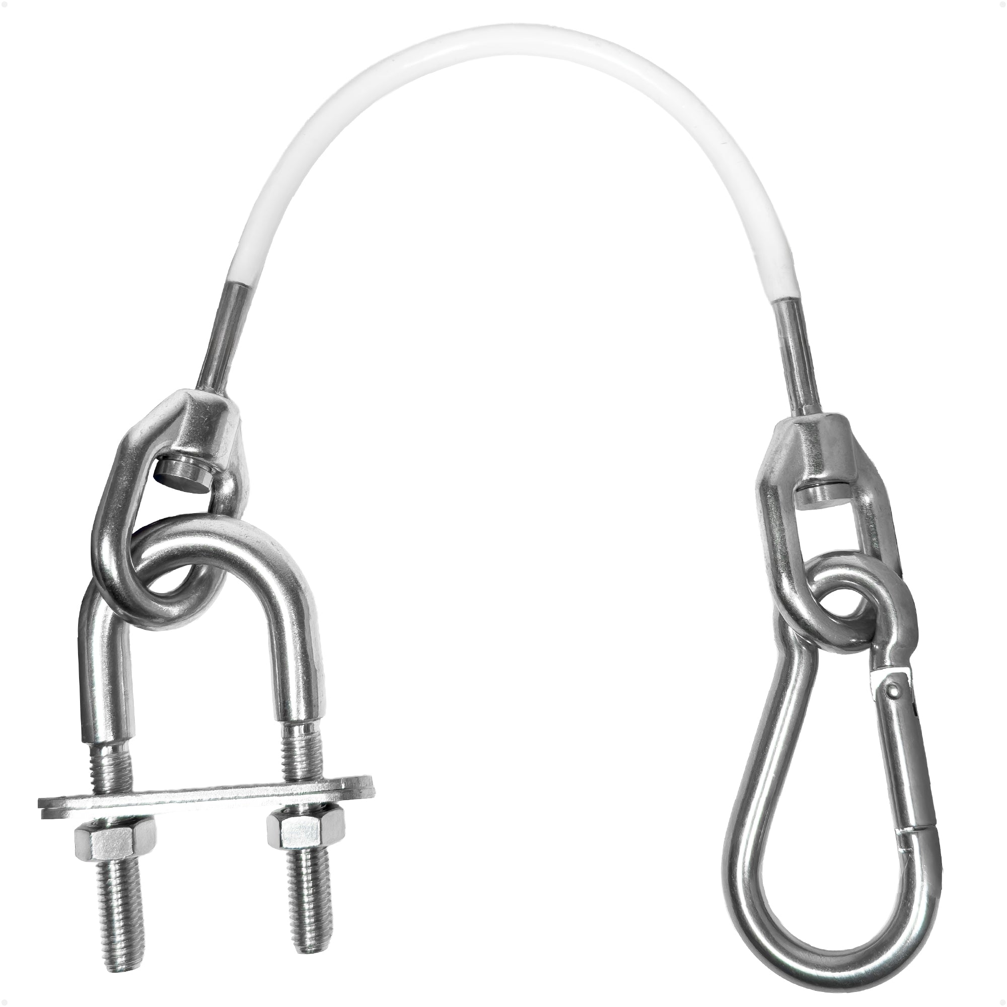 12" Anchor Safety Strap - 3/8" U-Bolt, Stainless Steel/PVC Coated - FO4559