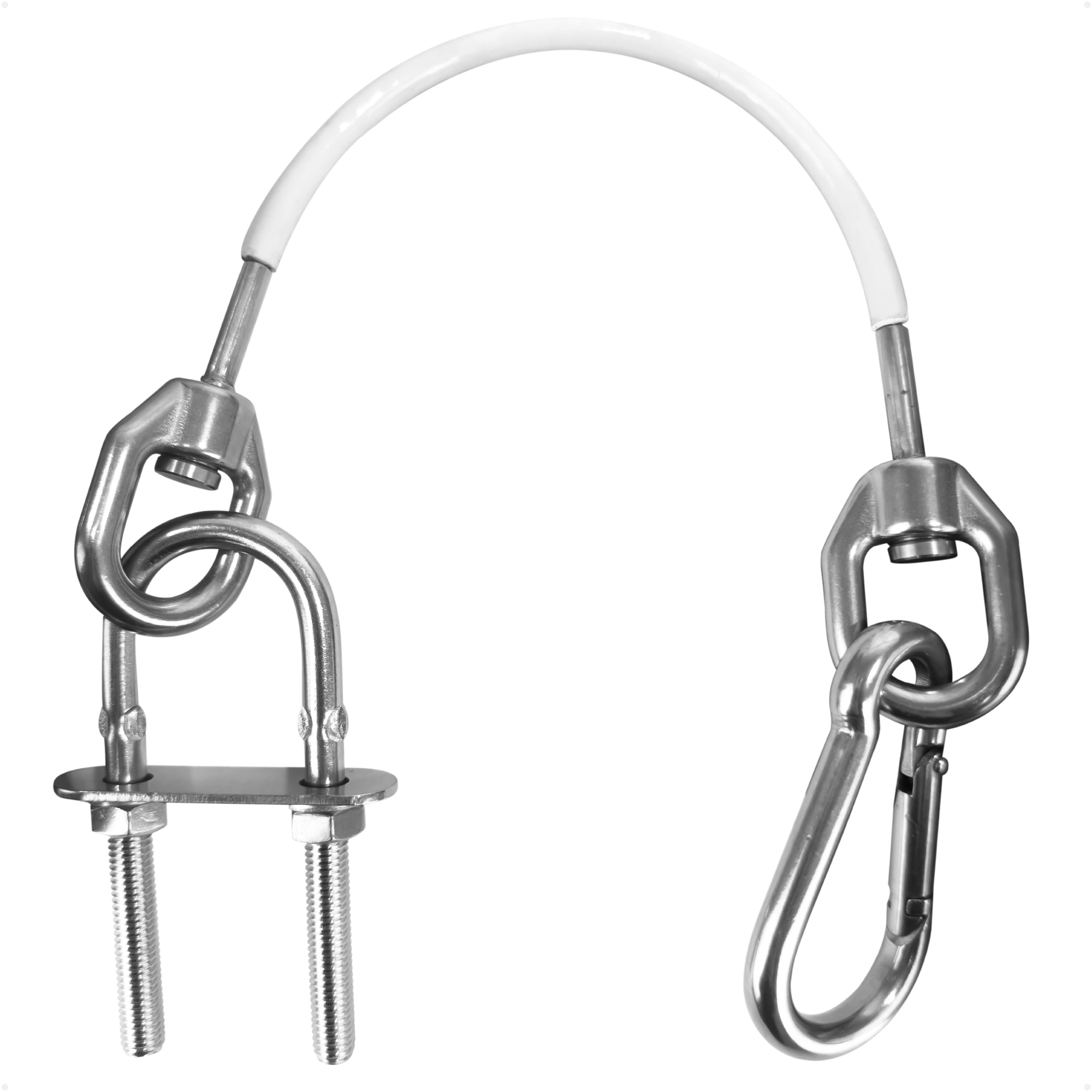 12" Anchor Safety Strap - 3/8" U-Bolt, Stainless Steel/PVC Coated - FO4559