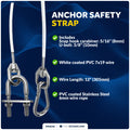 12" Anchor Safety Strap - 3/8" U-Bolt, Stainless Steel/PVC Coated - FO4559 - Five Oceans