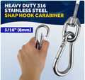 12" Anchor Safety Strap, AISI316 Stainless Steel / PVC Coated - Five Oceans