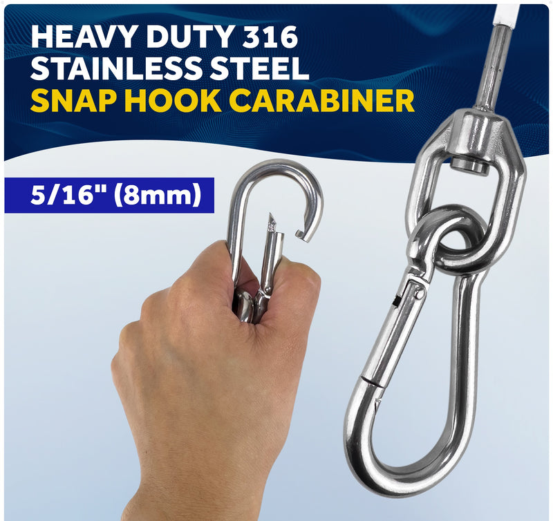 12" Anchor Safety Strap, AISI316 Stainless Steel / PVC Coated - Five Oceans