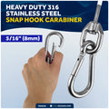12" Anchor Safety Strap - 3/8" U-Bolt, Stainless Steel/PVC Coated - FO4559 - Five Oceans