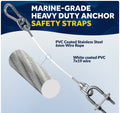 12" Anchor Safety Strap, AISI316 Stainless Steel / PVC Coated - Five Oceans