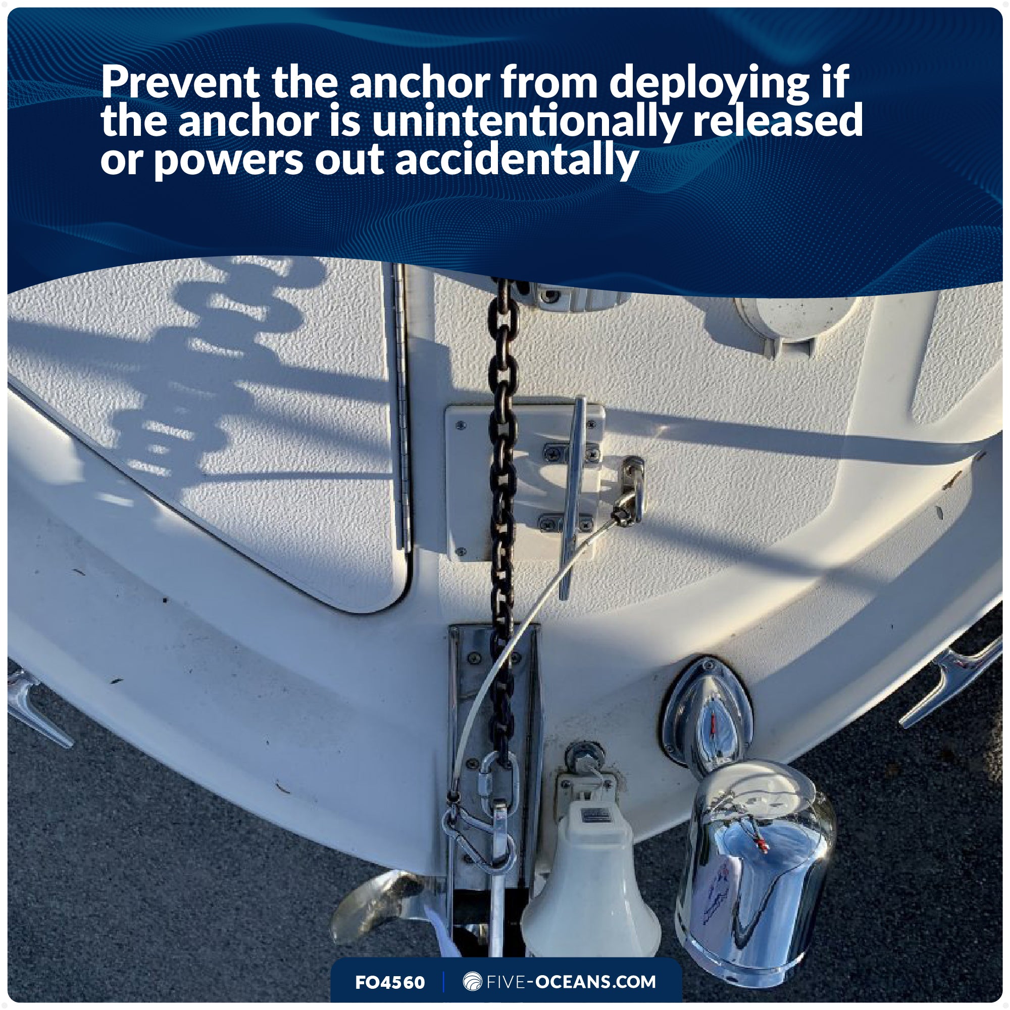 12" Anchor Safety Strap - 5/16" U-Bolt, Stainless Steel/PVC Coated - FO4560