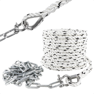 Anchor Rode - 1/2" Rope & 1/4" Galvanized Chain - Hand-Spliced with Thimble & Shackle