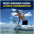 Anchor Rode - 3/8" Rope & 1/4" Galvanized Chain - Hand-Spliced with Thimble & Shackle - Five Oceans
