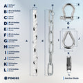 Anchor Rode, 5/16" x 50' Rope with 1/4" x 2' Galvanized Chain - FO4565 - Five Oceans