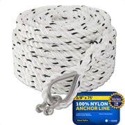 Anchor Line 3/8" x 75', 3-Strand Nylon, Spliced - FO4567-C75 - Five Oceans