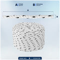 3/8" x 75' Premium 3-Strand Nylon Line, White with Black Tracer - FO4567-M75 - Five Oceans