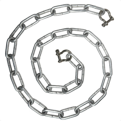 1/4" Anchor Chain with 2 Shackles, Marine-Grade Galvanized Steel - Five Oceans