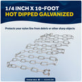 Anchor Chain 1/4" x 10' with Shackles - Galvanized Steel - FO4568-GN10 - Five Oceans
