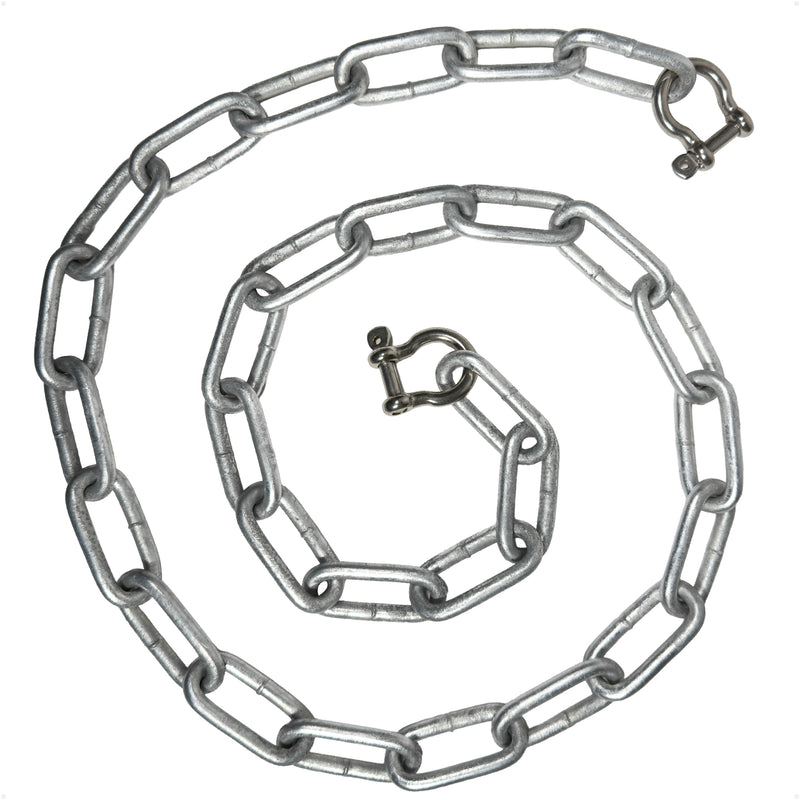 Anchor Chain 1/4" x 15' with Shackles - Galvanized Steel - FO4568-GN15 - Five Oceans