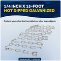 Anchor Chain 1/4" x 15' with Shackles - Galvanized Steel - FO4568-GN15 - Five Oceans