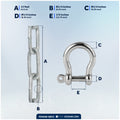 Anchor Chain 1/4" x 15' with Shackles - Galvanized Steel - FO4568-GN15 - Five Oceans
