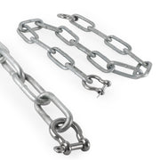 Boat Anchor Lead Chain with Shackles, 1/4 inches x 2 Feet Hot-Dipped Galvanized Steel with 2 AISI316 Stainless Steel 1/4 inches Bow Shackles FO4568-GN2 - Five Oceans