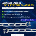 Anchor Chain 1/4" x 2' with Shackles - Galvanized Steel - FO4568-GN2 - Five Oceans
