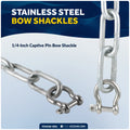 Anchor Chain 1/4" x 2' with Shackles - Galvanized Steel - FO4568-GN2 - Five Oceans