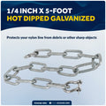 Anchor Chain 1/4" x 5' with Shackles - Galvanized Steel - FO4568-GN5 - Five Oceans