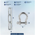Anchor Chain 5/16" x 10' with Shackles - Galvanized Steel - FO4569-GN10 - Five Oceans