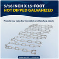 Anchor Chain 5/16" x 15' with Shackles - Galvanized Steel - FO4569-GN15 - Five Oceans