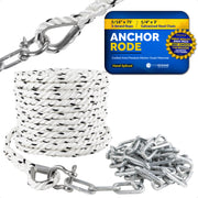 Anchor Rode, 5/16" x 75' Nylon 3-Strand Rope, 1/4" x 3' Hot Dipped Galvanized Steel Chain - FO4570 - Five Oceans