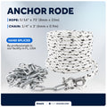 Anchor Rode, 5/16" x 75' Rope with 1/4" x 3' Galvanized Chain - FO4570 - Five Oceans