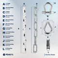 Anchor Rode, 3/8" x 75' Rope with 1/4" x 3' Galvanized Chain - FO4571 - Five Oceans