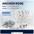 Anchor Rode, 5/16" x 75' Rope with 1/4" x 2' Galvanized Chain - FO4576 - Five Oceans