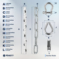 Anchor Rode, 3/8" x 100' Rope with 1/4" x 3' Galvanized Chain - FO4577 - Five Oceans
