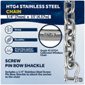 Windlass Anchor Rode, 1/2" 3-Strand Rope with 1/4" HTG4 Stainless Steel Chain