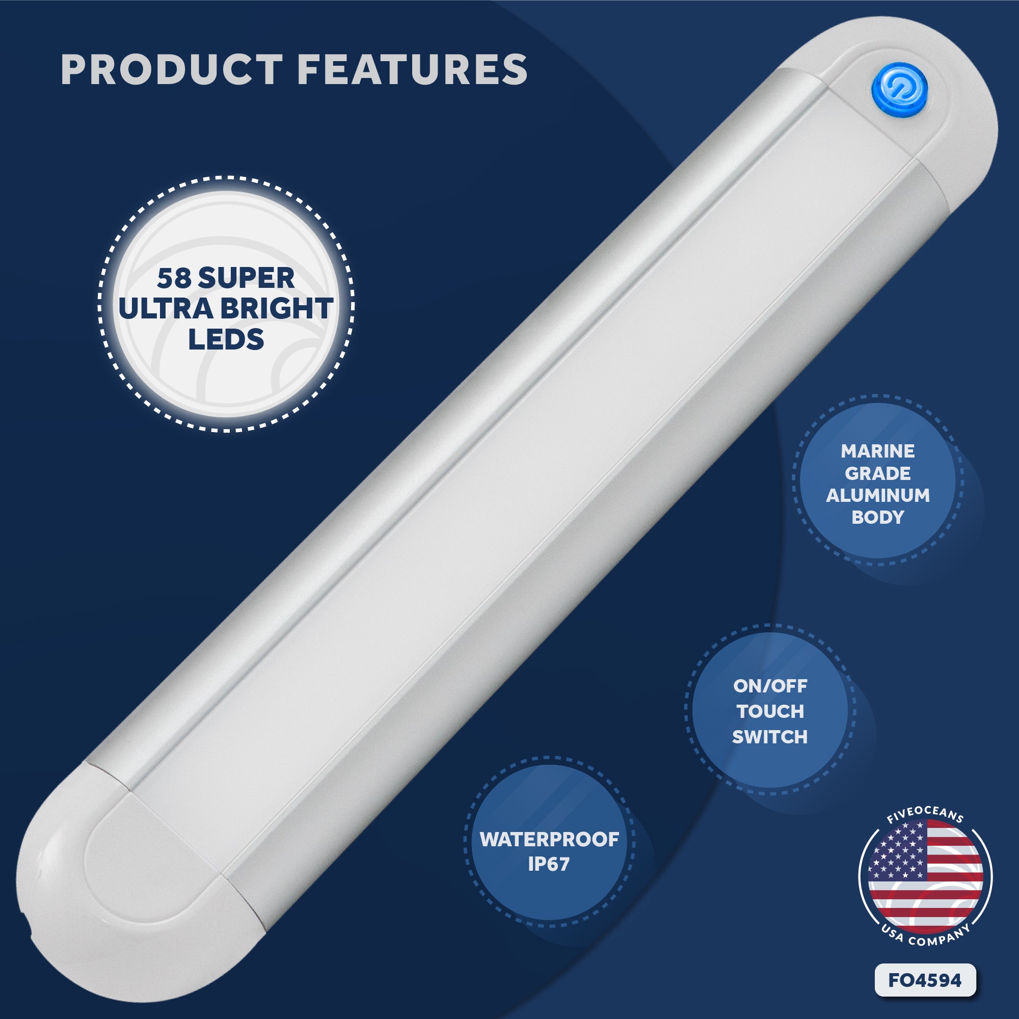 LED Light Bar, Aluminum Housing, Warm White, 10-30V - FO4594