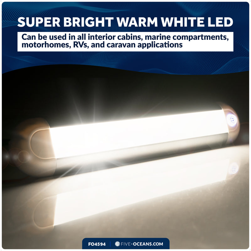 LED Light Bar, Aluminum Housing, Warm White, 10-30V - FO4594 - Five Oceans