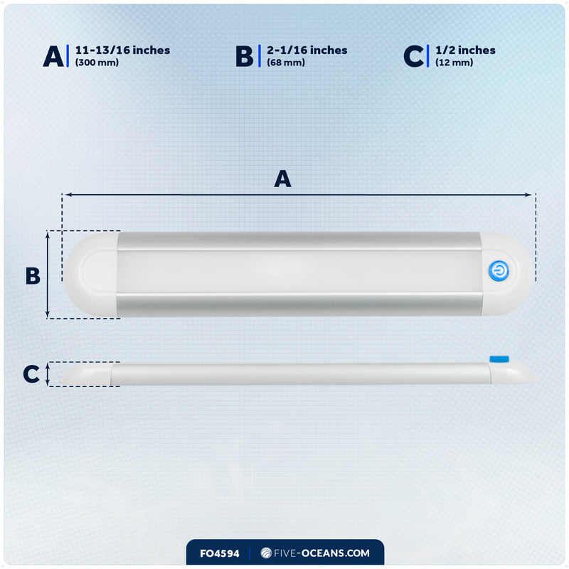 LED Light Bar, Aluminum Housing, Warm White, 10-30V - FO4594 - Five Oceans