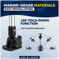 10-1/2" LED Masthead/Anchor Navigation Light, Fold-Down, 12V DC - 2NM - FO4595 - Five Oceans
