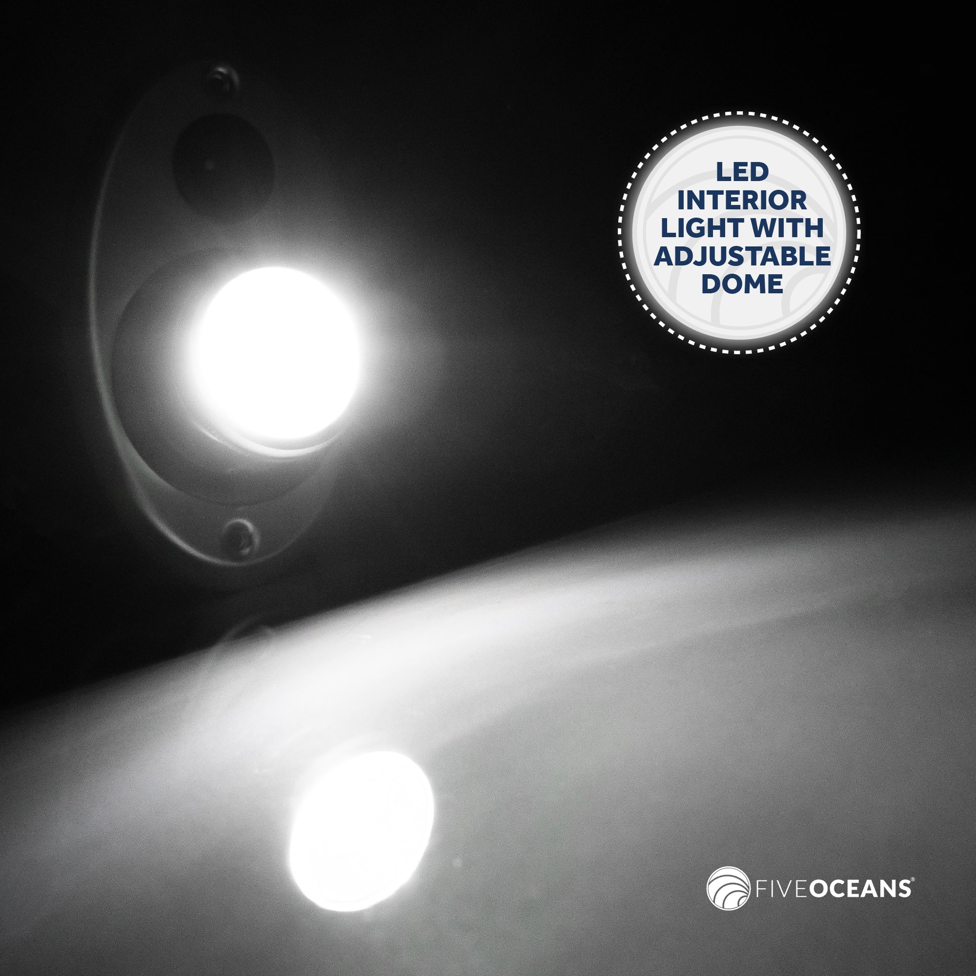 Interior LED light with Adjustable 360 Degree Eye-Balled Rotation, On/Off Rocker Switch - FO4596 - Five Oceans