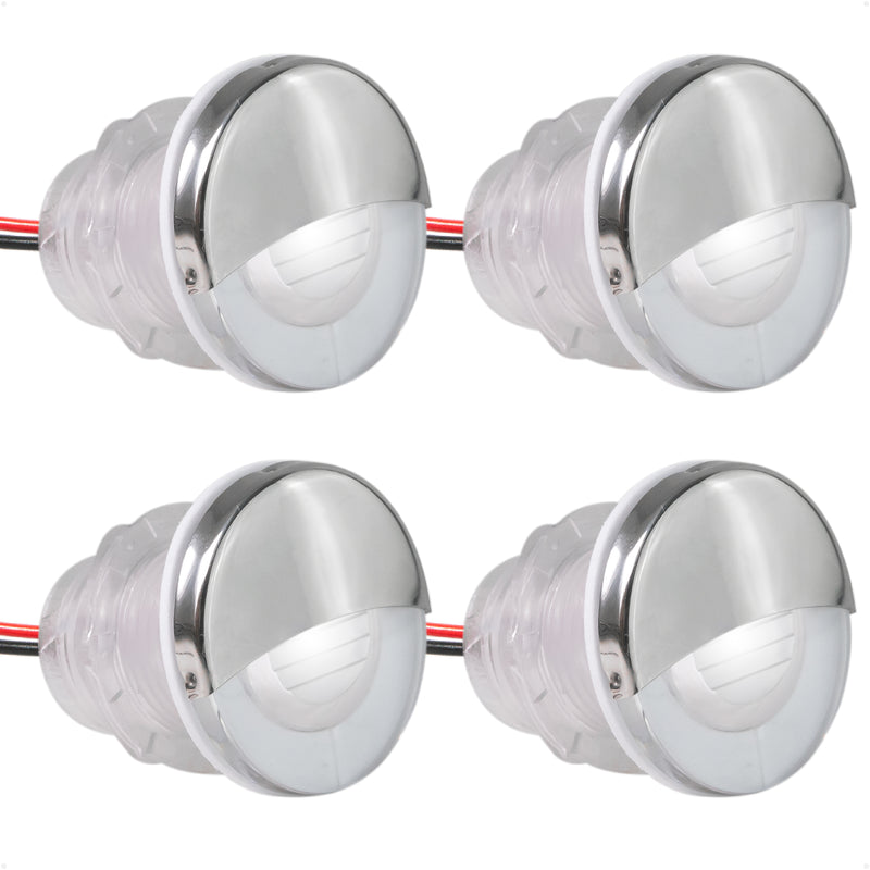 1-5/16" LED Thru-Hull Livewell / Courtesy Light, Cool White, 12V, 4-Pack - FO4598-M4 - Five Oceans