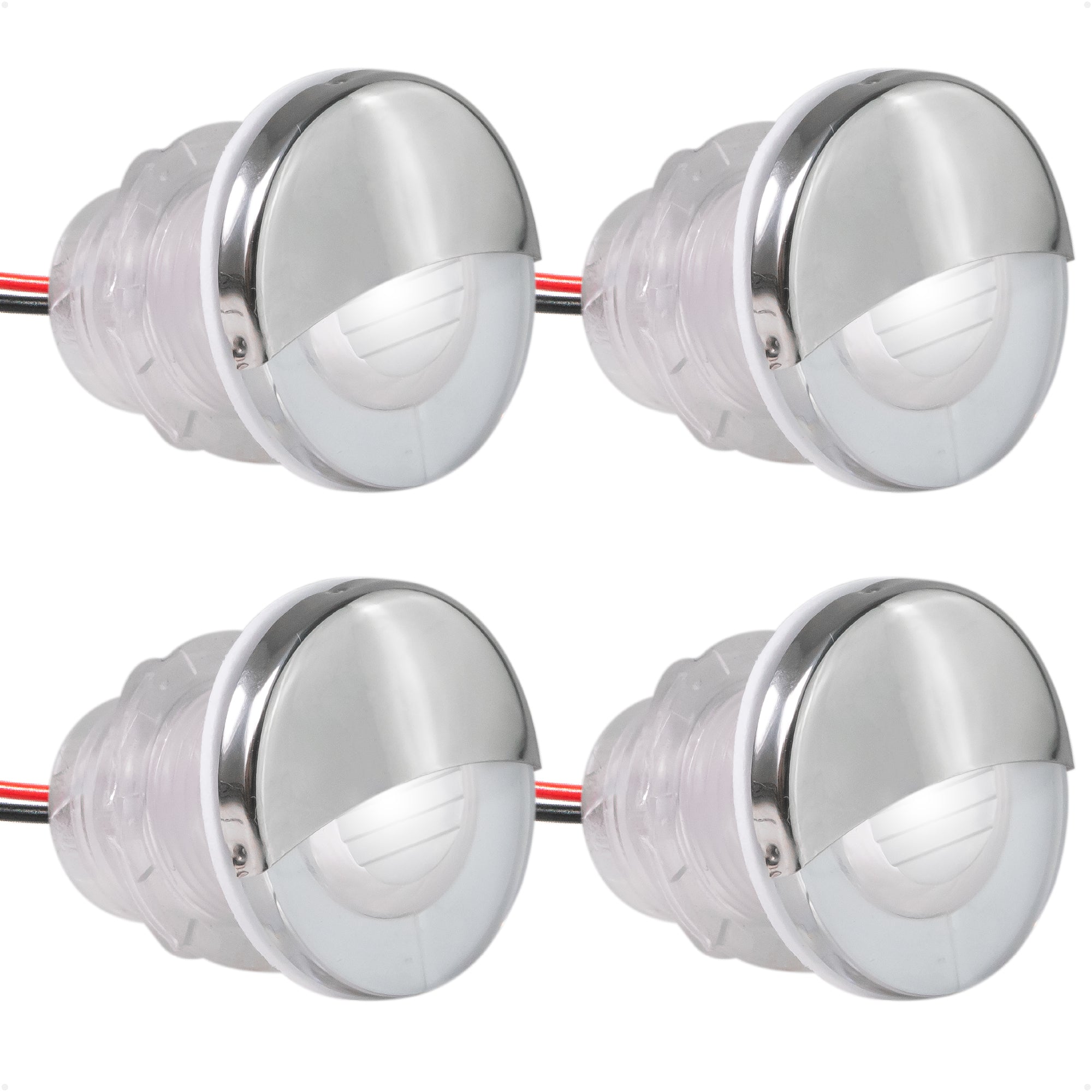 1-5/16" LED Thru-Hull Livewell / Courtesy Light, Cool White, 12V, 4-Pack - FO4598-M4