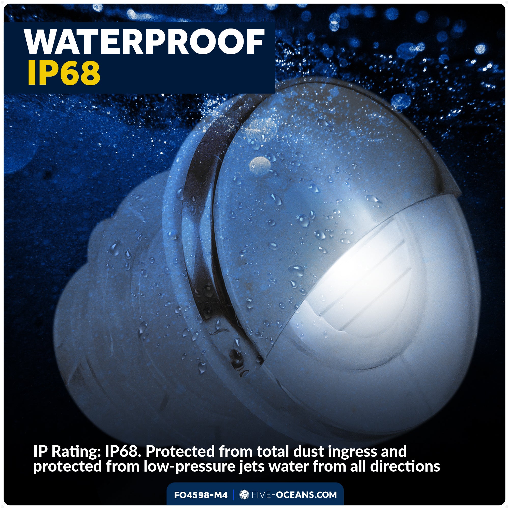 1-5/16" LED Thru-Hull Livewell / Courtesy Light, Cool White, 12V, 4-Pack - FO4598-M4