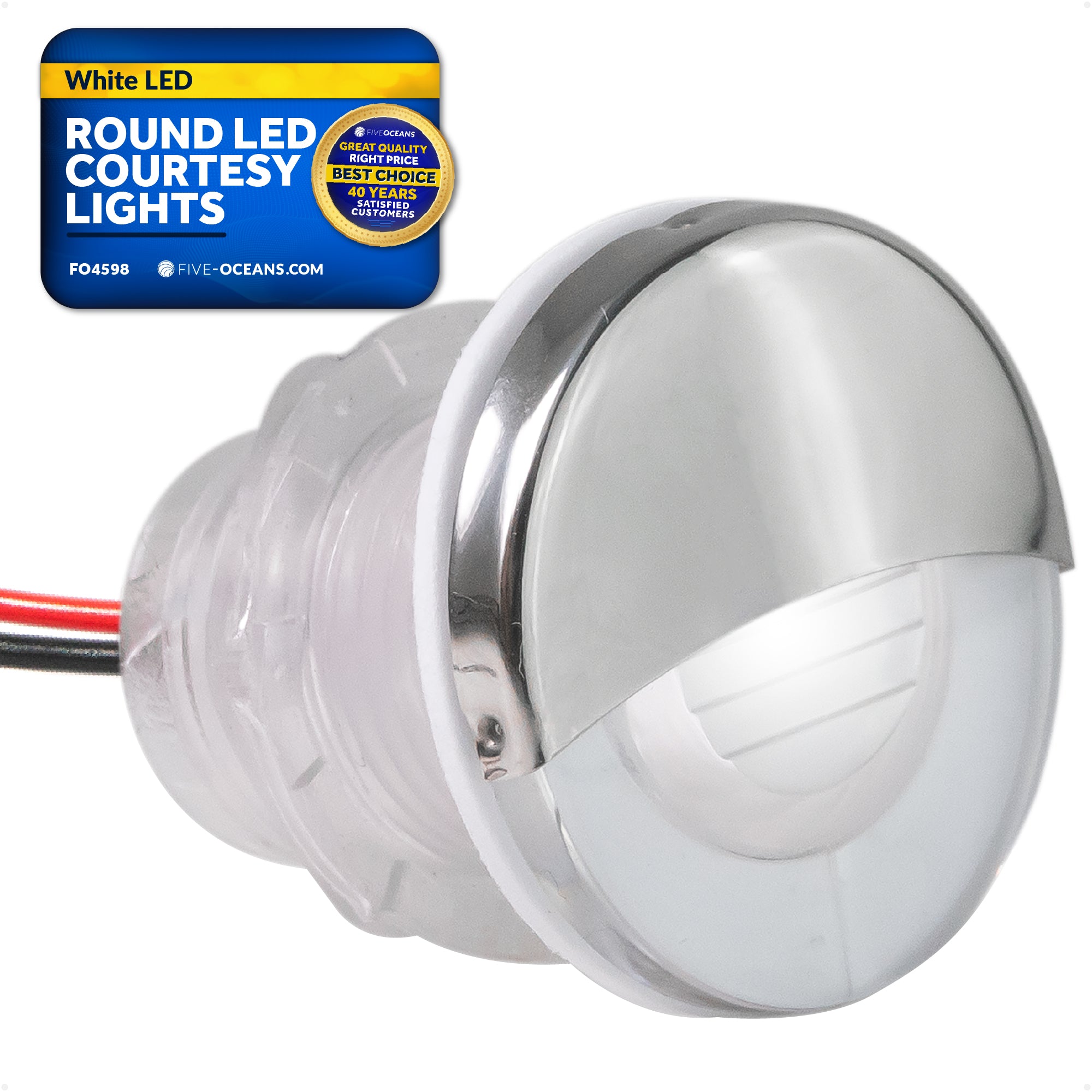 1-5/16" Livewell Courtesy Light, Round Accent, Cool White LED - FO4598