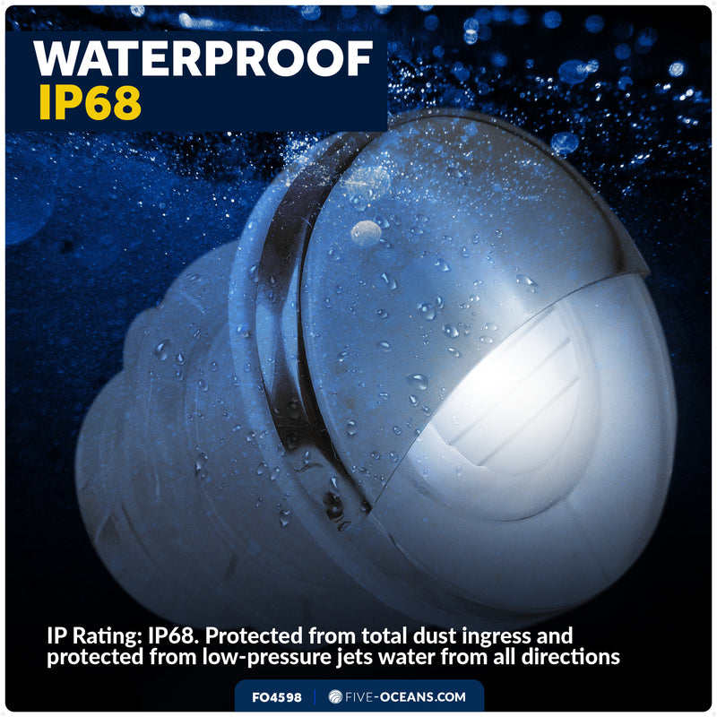 1-5/16" LED Thru-Hull Livewell / Courtesy Light, Cool White, 12V - FO4598 - Five Oceans