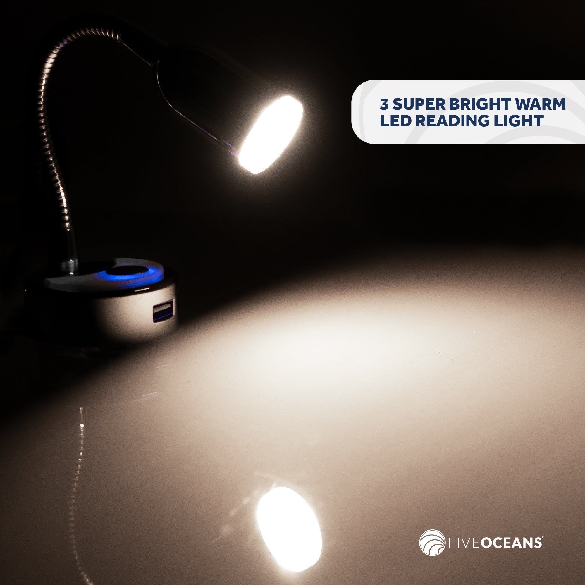 RV LED Reading Light with Charging USB Port - FO4599 - Five Oceans
