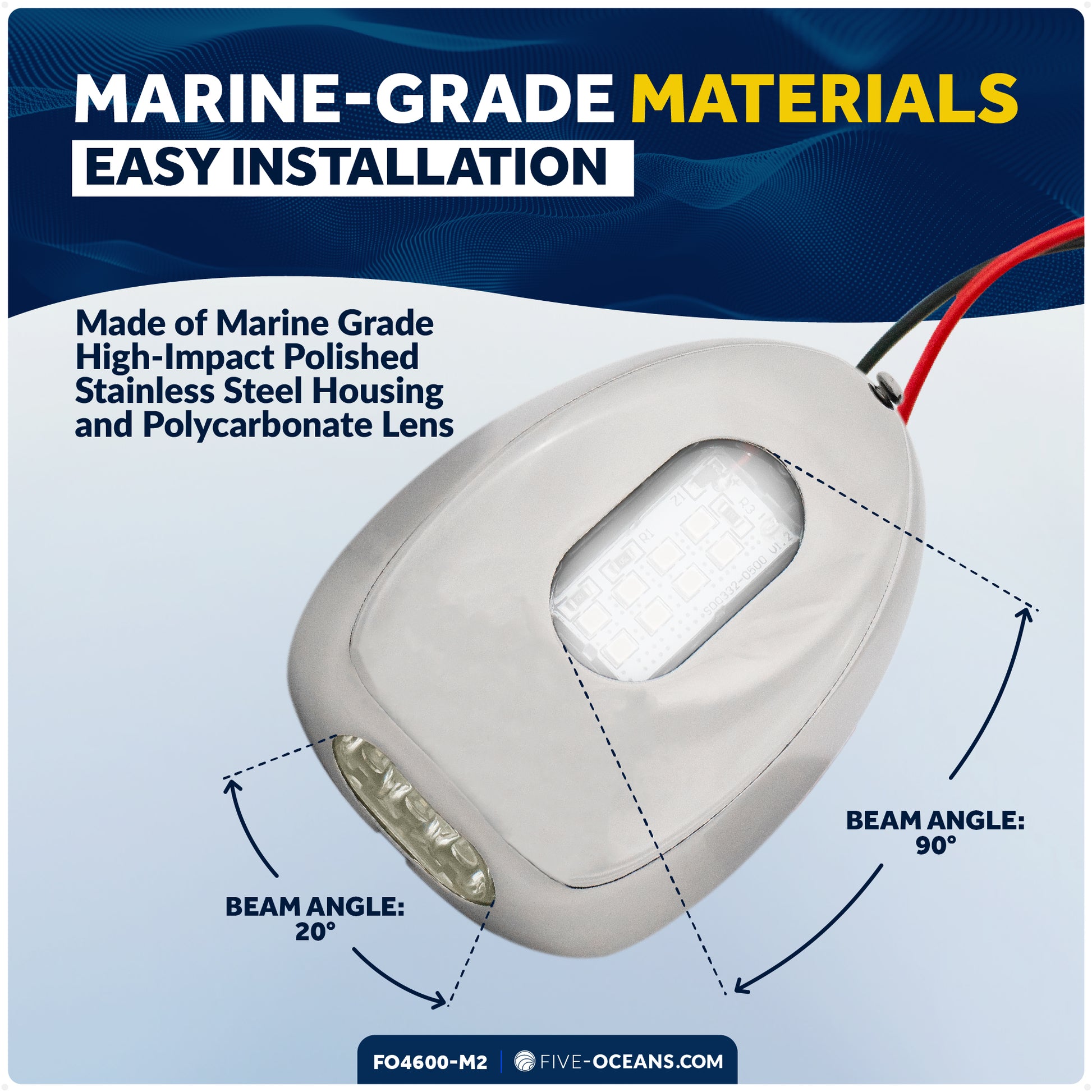 LED Docking Lights, 12V, 2-Pack - FO4600-M2 - Five Oceans