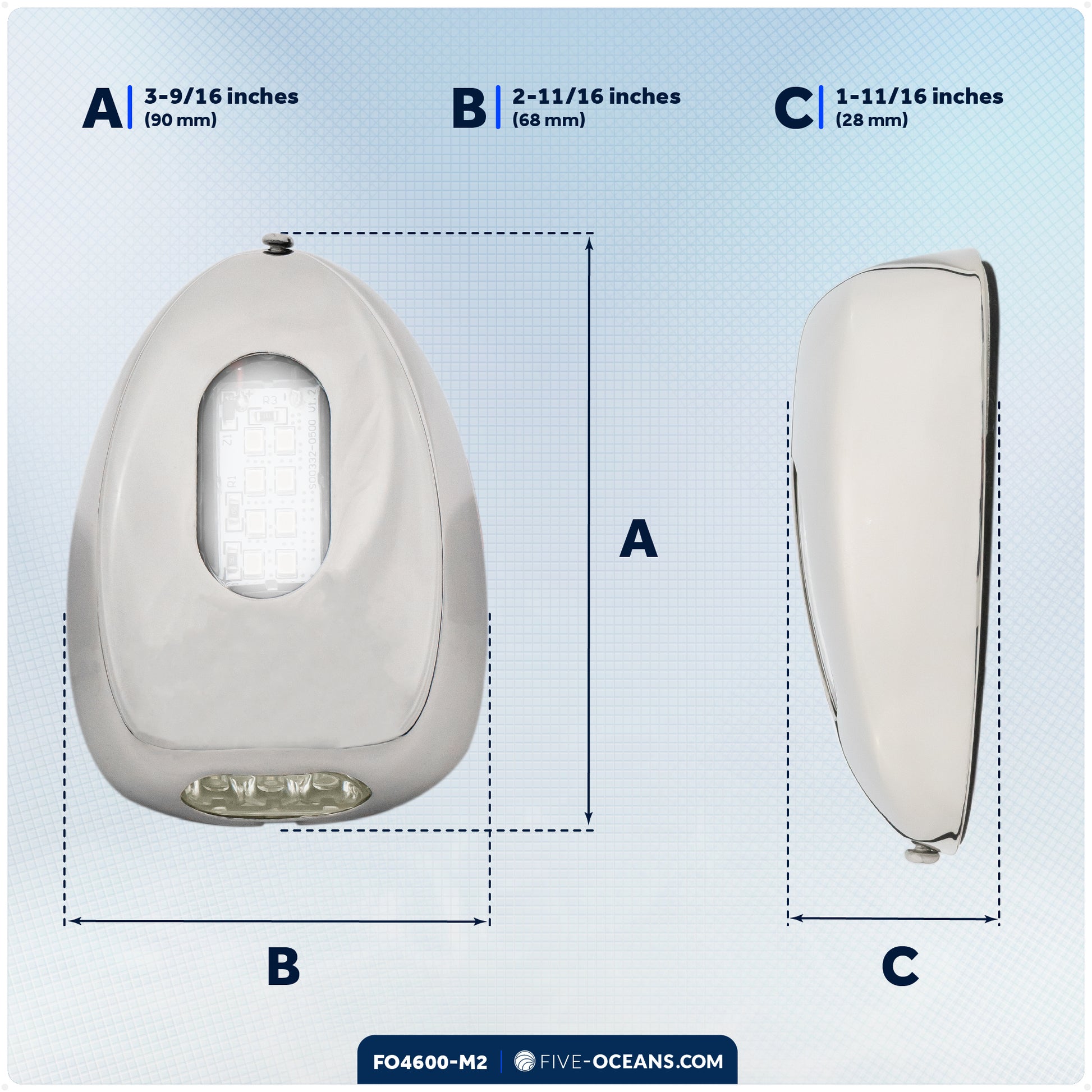 LED Docking Lights, 12V, 2-Pack - FO4600-M2 - Five Oceans