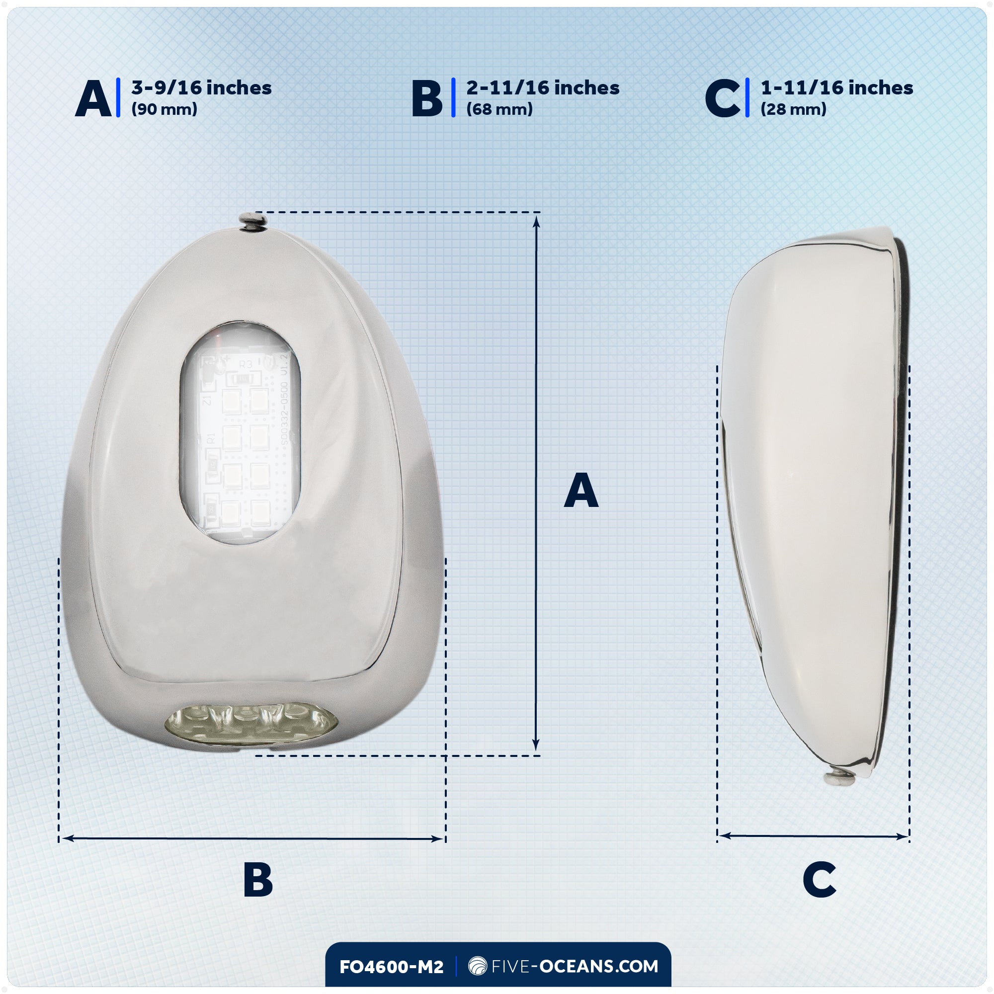 LED Docking Lights, 12V, 2-Pack - FO4600-M2 - Five Oceans