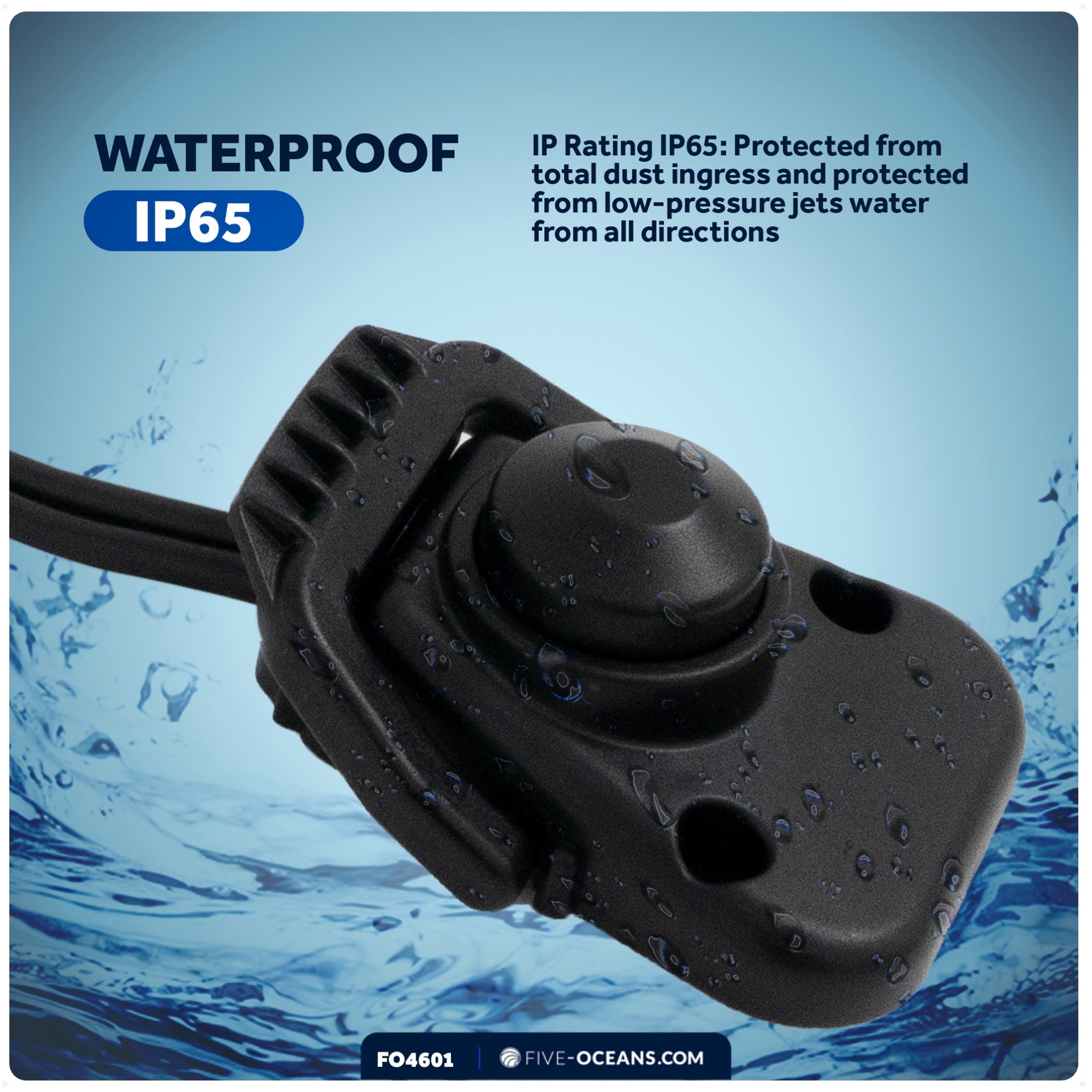 Trolling Motor Foot Switch with  On Lever Continuous Control, 12-24V - FO4601 - Five Oceans