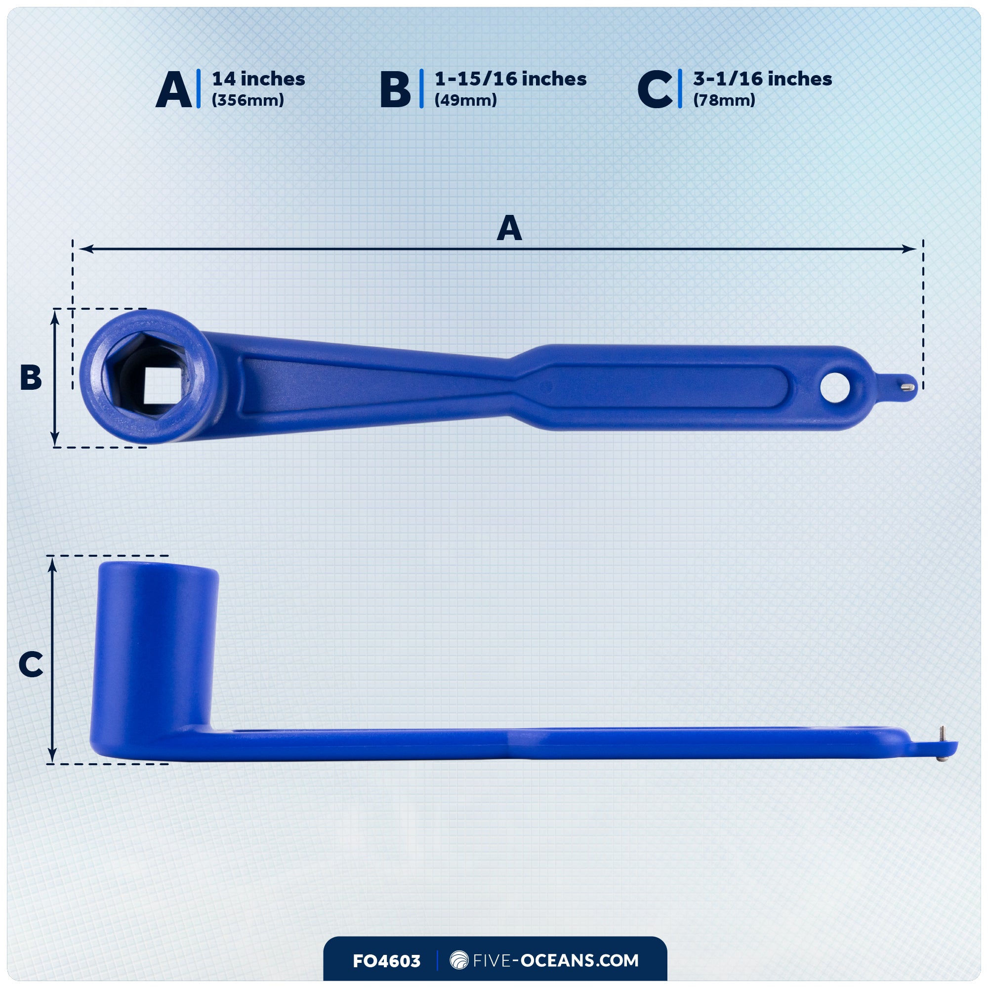 Floating Prop Wrench for Outboard Motors, Blue - FO4603 - Five Oceans