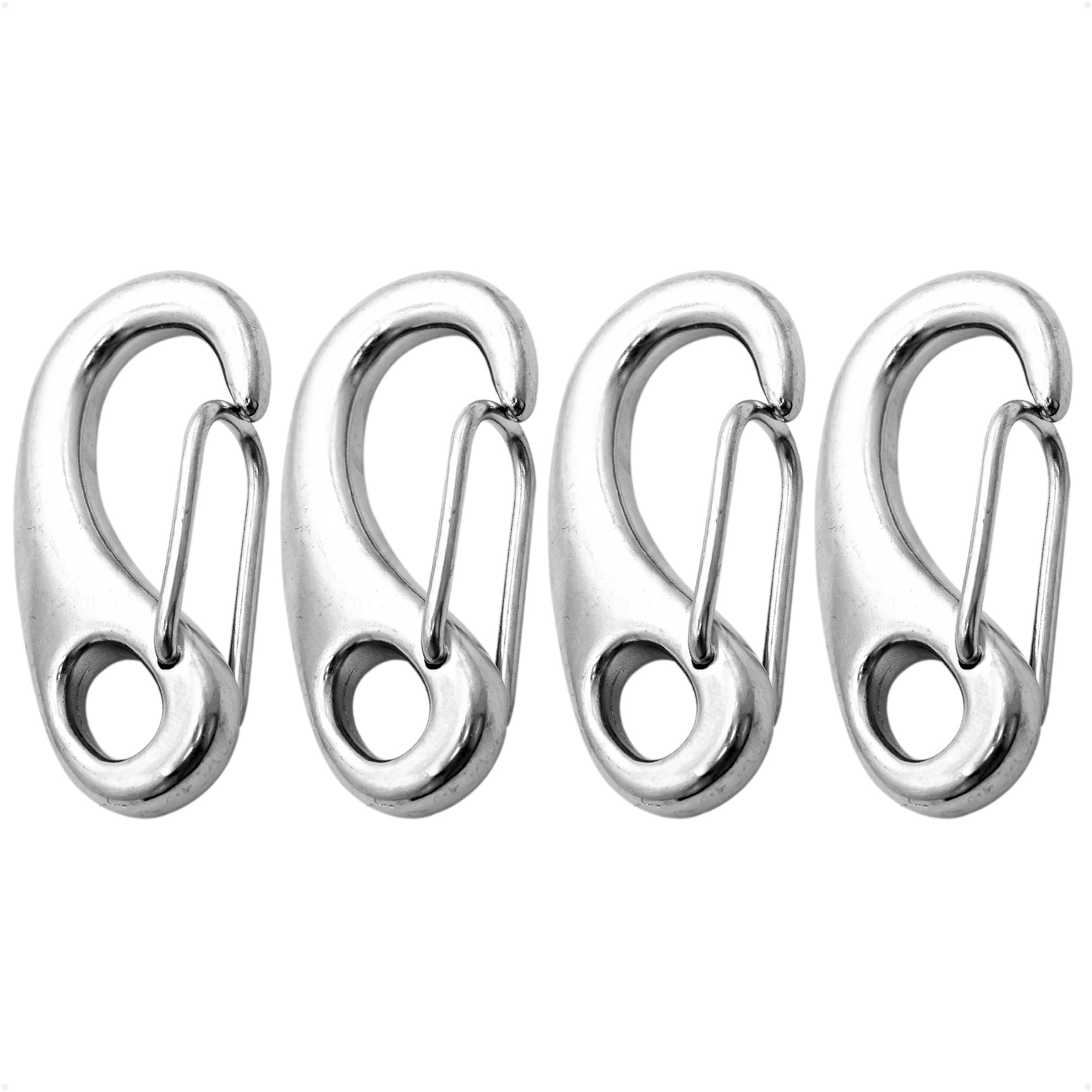 2" Spring Gate Snap Hook, AISI316 Stainless Steel, 4-Pack - FO461-M4 - Five Oceans